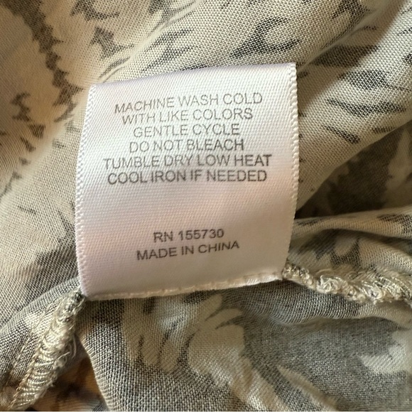 Anthropologie Jane + Delancey Crop Top Sleeveless Gray w/ White Ferns, Ties, S - Picture 7 of 8